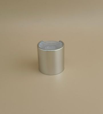 Hình bạc nhôm nhựa tròn Mũ trơn với nút rõ ràng cho chai chăm sóc da