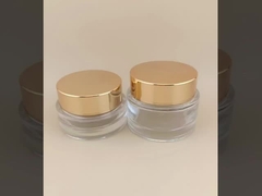 Lọ kem thủy tinh trong suốt với nắp vặn vàng cho kem dưỡng da nữ