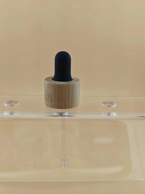18 20 PP ống kính cao su đen Bamboo Cover Dropper cho chai dầu thiết yếu
