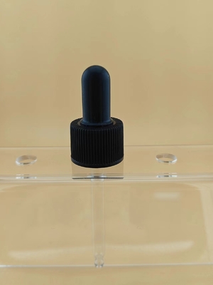 18 20 PP ống kính cao su đen Bamboo Cover Dropper cho chai dầu thiết yếu