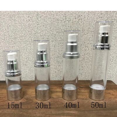 30ml 50ml trắng rõ ràng không khí máy bơm chai chân không Lotion mỹ phẩm máy bơm chai