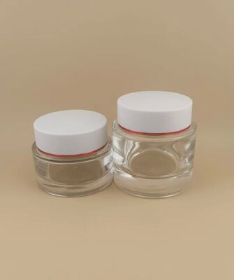 Bottle Clear White Cover with Gold-Rimed for Skincare Product (Bộ chứa bình trắng rõ ràng với khung vàng cho sản phẩm chăm sóc da)