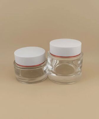 Bottle Clear White Cover with Gold-Rimed for Skincare Product (Bộ chứa bình trắng rõ ràng với khung vàng cho sản phẩm chăm sóc da)