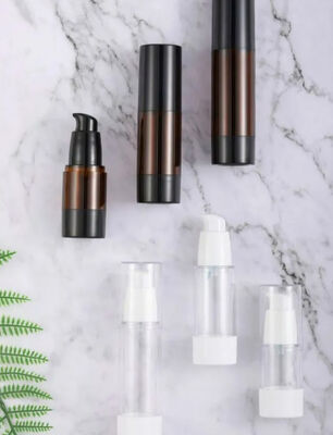 chai bơm không khí rỗng cho lotion chăm sóc da với máy phun bơm