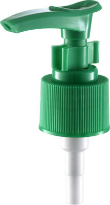 24/410 Máy bơm phân phối kem dưỡng da bằng chất liệu PP tùy chỉnh màu xanh lá cây có khóa kẹp cho xà phòng lỏng chăm sóc da