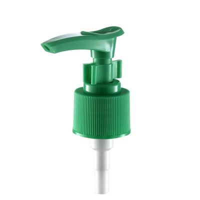 24/410 Máy bơm phân phối kem dưỡng da bằng chất liệu PP tùy chỉnh màu xanh lá cây có khóa kẹp cho xà phòng lỏng chăm sóc da