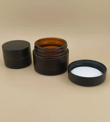 Thiết kế đẹp Black Glass Cream Jar với nắp vít cho Lotion