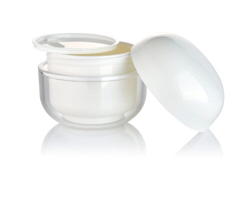 OEM trắng PP 30g kem mỹ phẩm vòng lọ với nắp cho mỹ phẩm