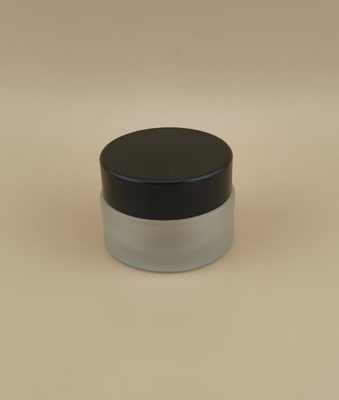 Clear Matte Glass Cream Jar With Black Screw Lid Đối với mỹ phẩm nữ