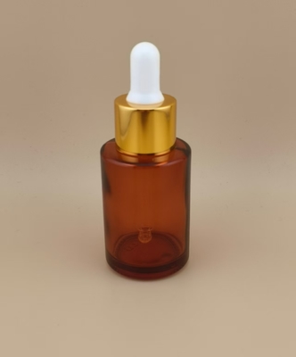 Thiết kế mới Hình thức sáng màu nâu trơn tròn chai nhỏ giọt K-GBL30 cho Essence