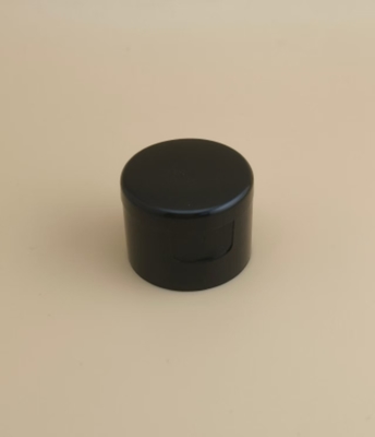 Nắp tròn bằng nhựa đen, nhẵn, dùng cho chai mỹ phẩm
